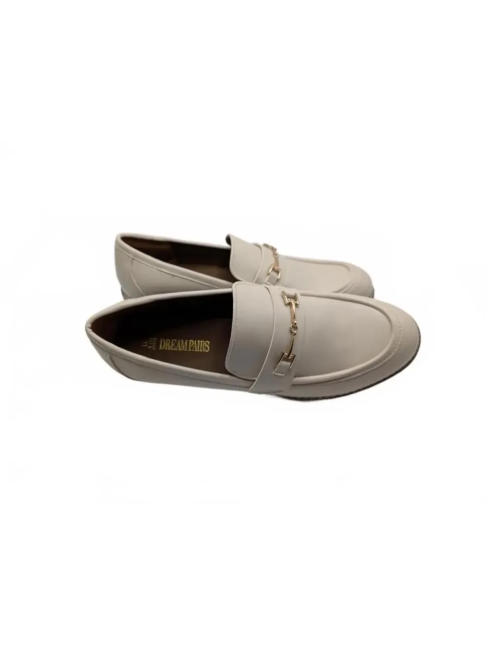 Dream Pairs Women's Cream‎ Chunky Slip-On Loafers Size 11